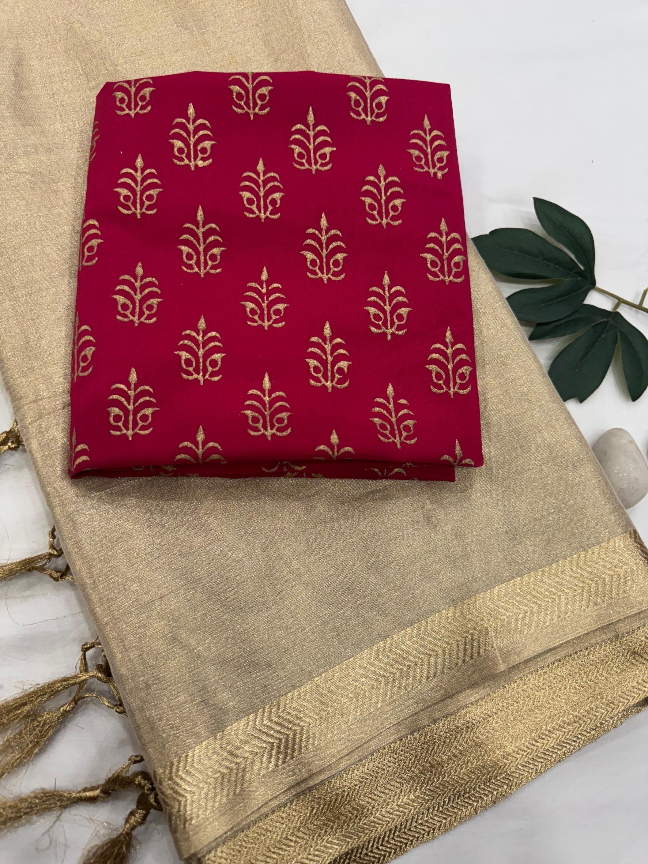 old Tissue Saree with Maroon Blouse Fabric – Premium Wholesale Saree for Boutiques & Stores